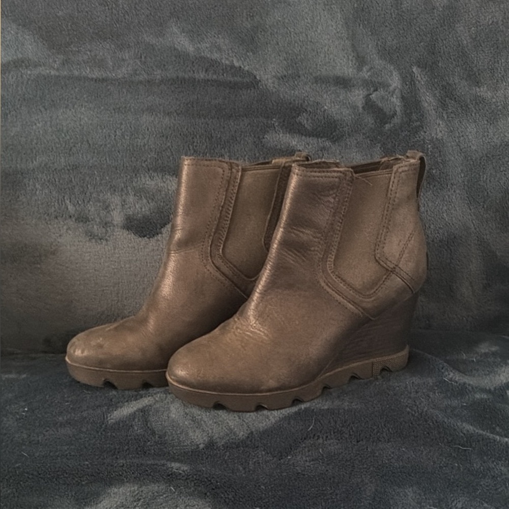 Brown Wedge Ankle Boots
